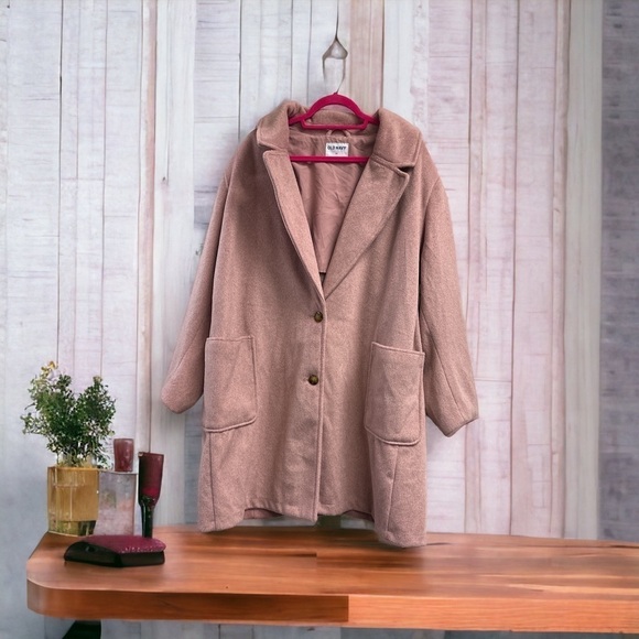 Old Navy Jackets & Blazers - NEW Old Navy Soft Brushed Blush Pink Inauguration Coat 4X